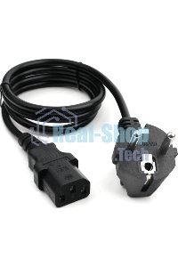 Кабель питания Cord Power Gembird/Cablexpert PC-186/1.8м, Schuko- C13, 6А, черный, с зазем.