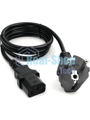Кабель питания Cord Power Gembird/Cablexpert 1.8м, Schuko- C13, 6А, черный, с зазем.