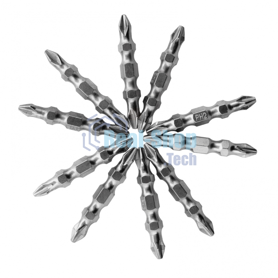 Набор бит двухстор. Gross PH2-PH2х45мм, сталь S2, 10шт.