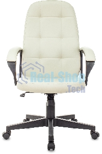 Кресло руководителя Бюрократ CH 002 OR-10 слоновая кость, эко.кожа, крестов. пластик