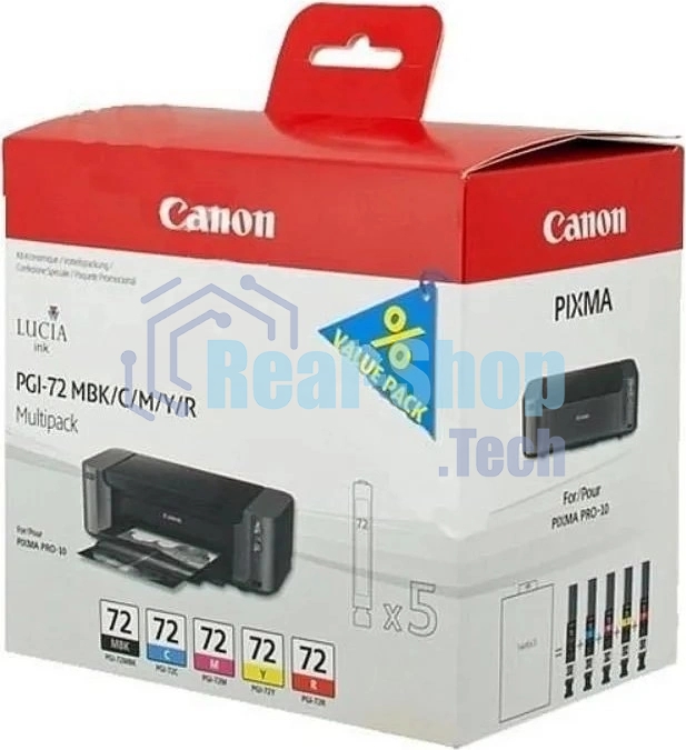 Картридж струйный CANON PGI-72 MBK/C/M/Y/R MULTIPACK (1640 стр. 13 мл) для CANON PRO-10