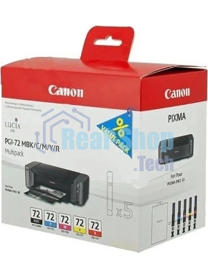 Картридж струйный CANON PGI-72 MBK/C/M/Y/R MULTIPACK (1640 стр. 13 мл) для CANON PRO-10
