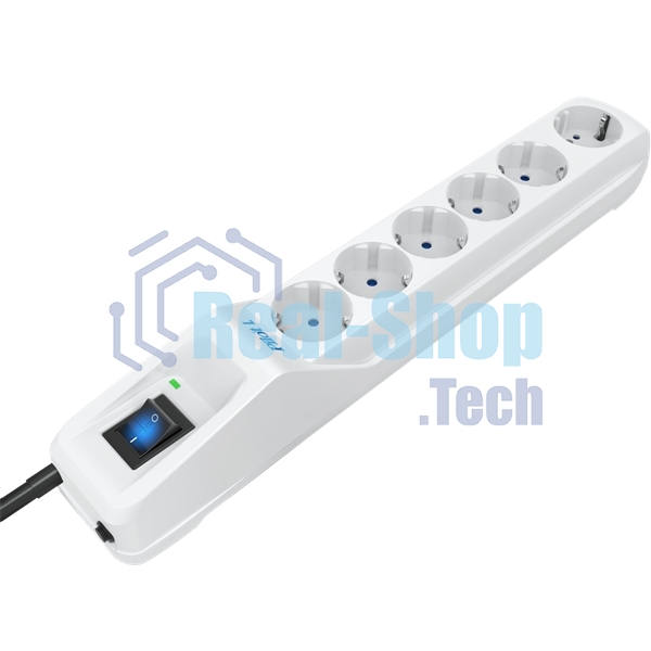 Сетевой фильтр Pilot L GP 6 розеток (5 евро + 1GP) 7 м/Surge protector Pilot L GP 6 outlets (5 EUR + 1GP) 7 m белый