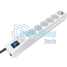 Сетевой фильтр Pilot L GP 6 розеток (5 евро + 1GP) 7 м/Surge protector Pilot L GP 6 outlets (5 EUR + 1GP) 7 m белый