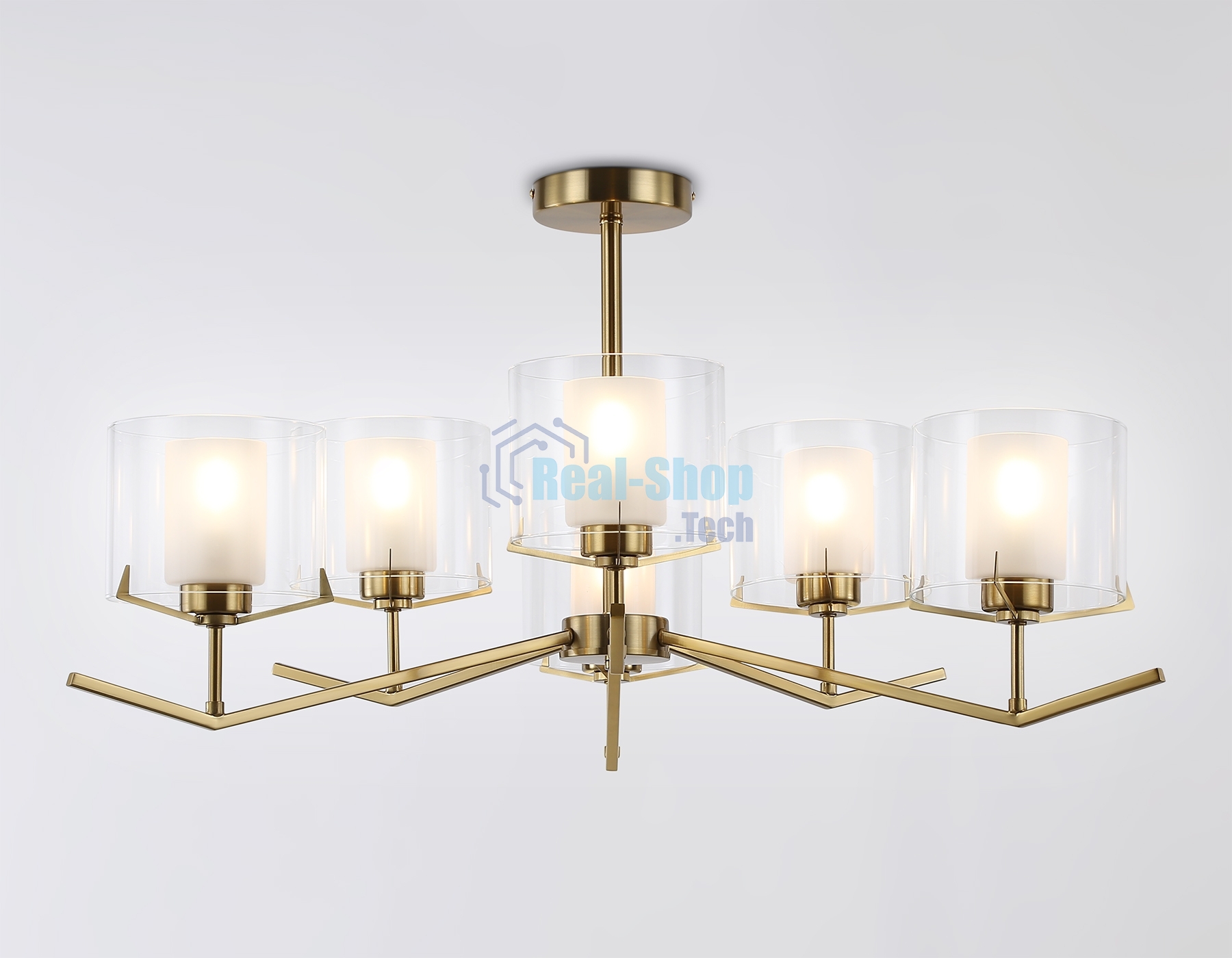 Люстра Ambrella light LH57008/6 BS/FR латунь/белый матовый E14/6 max 40W D850*420