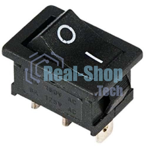 Выключатель клавишный Rexant 250V 6А (3с) ON-ON черный Mini