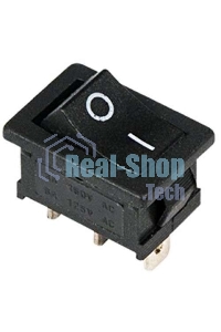 Выключатель клавишный Rexant 250V 6А (3с) ON-ON черный Mini