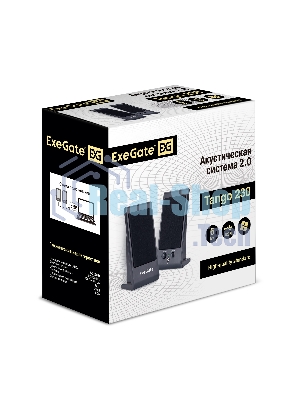 Акустическая система 2.0 ExeGate EX287056RUS Tango 230 (питание USB, 2х3Вт (Вт RMS), 80-20000Гц, черный)