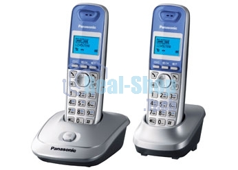 Телефон беспроводной (DECT) Panasonic KX-TG2512RUS (серебристый) Доп трубка в комплекте,АОН, Caller ID,спикерфон на трубке,полифония