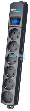 Сетевой фильтр Surge protector Pilot S Max (5 euros + 1GP), 15A/3.5kVA, automatic, 5 m, graphite
