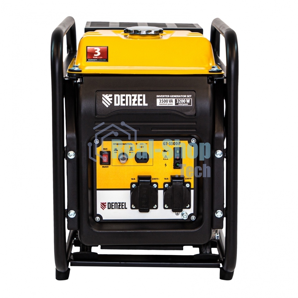 Электрогенератор бензиновый инверторный Denzel GT-3500iF, 3.5 кВт, 97 дБ, 27 кг