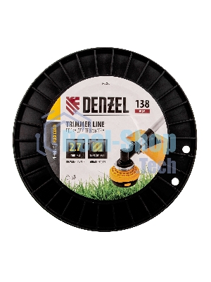 Леска для триммера Denzel квадрат, 2,7м х 138м, на DIN катушке FLEX CORD