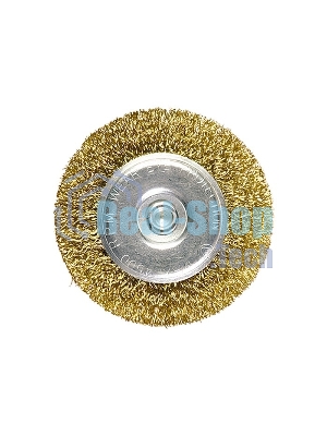 Кордщетка Matrix для дрели 75 мм плоская со шпилькой латунированная витая проволока