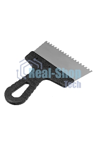 Шпатель из нержавеющей стали Сибртех 150 мм, зуб 4х4 мм, пластмассовая ручка