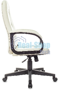 Кресло руководителя Бюрократ CH 002 OR-10 слоновая кость, эко.кожа, крестов. пластик