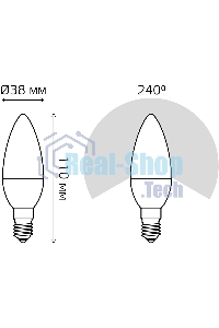 Лампа светодиодная Свеча Gauss 7W 590lm 6500К E14 диммируемая LED