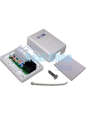 Настенная розетка, 1 порт RJ-45 категории 6, UTP, белая