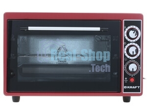 Электрическая плита Kraft КF-MO3804KR красный Мощность 1500(Вт),Объем 38(Л),Напряжение 220-240(В),Максимальная температура 320(°С),Внутренняя подсветка,Конвекция,Таймер отключения 90(Мин)