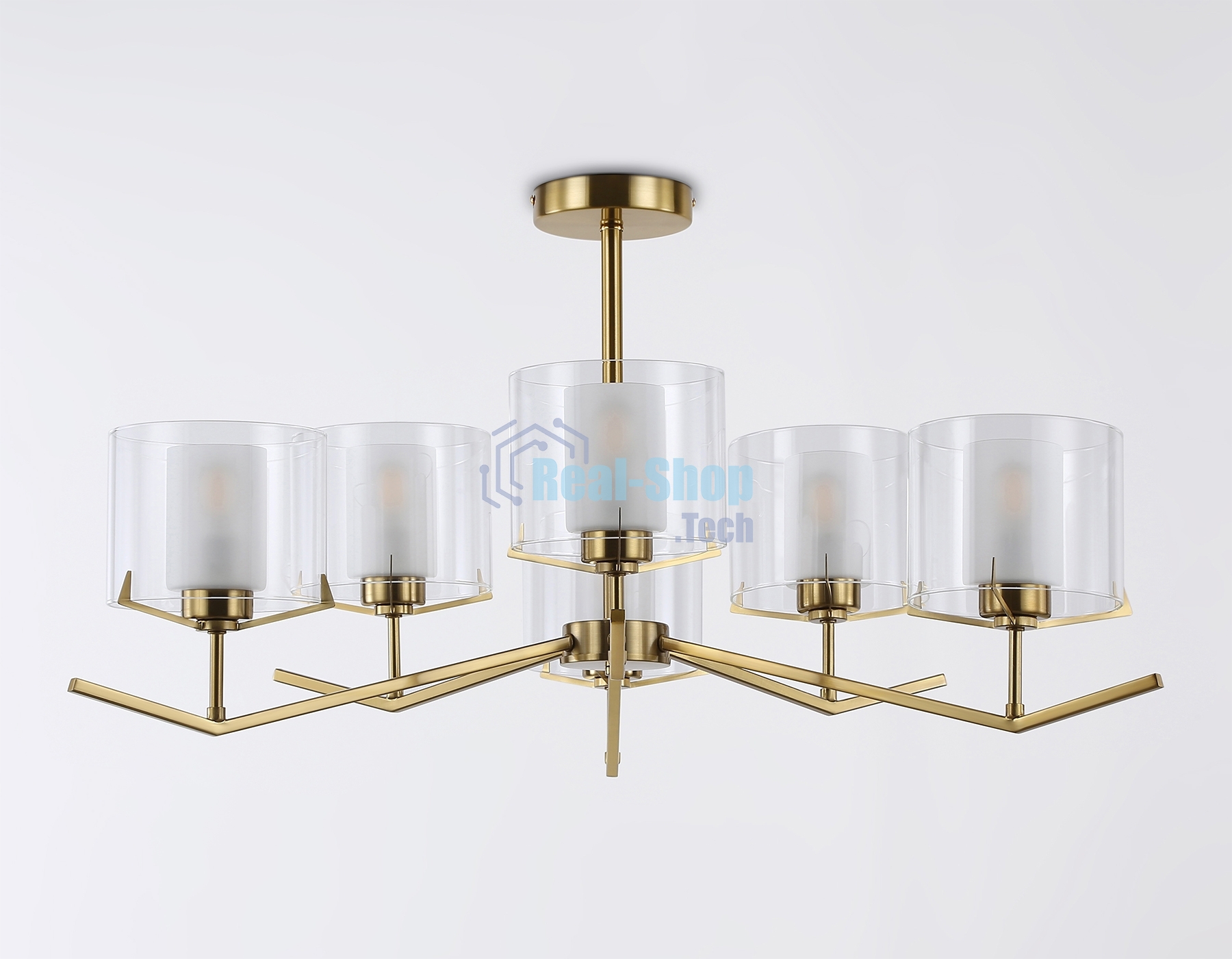 Люстра Ambrella light LH57008/6 BS/FR латунь/белый матовый E14/6 max 40W D850*420