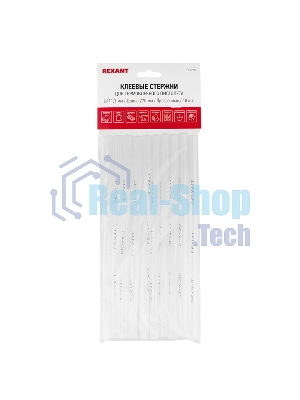 Клеевые стержни Rexant, Ø11 мм, 270 мм, прозрачные, 10 шт., хедер