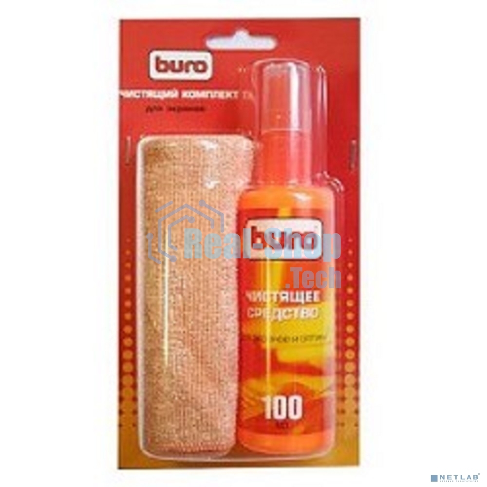 Чистящий набор (салфетки + гель) Buro BU-S/MF (салфетка и спрей) для экранов и оптики блистер 100мл