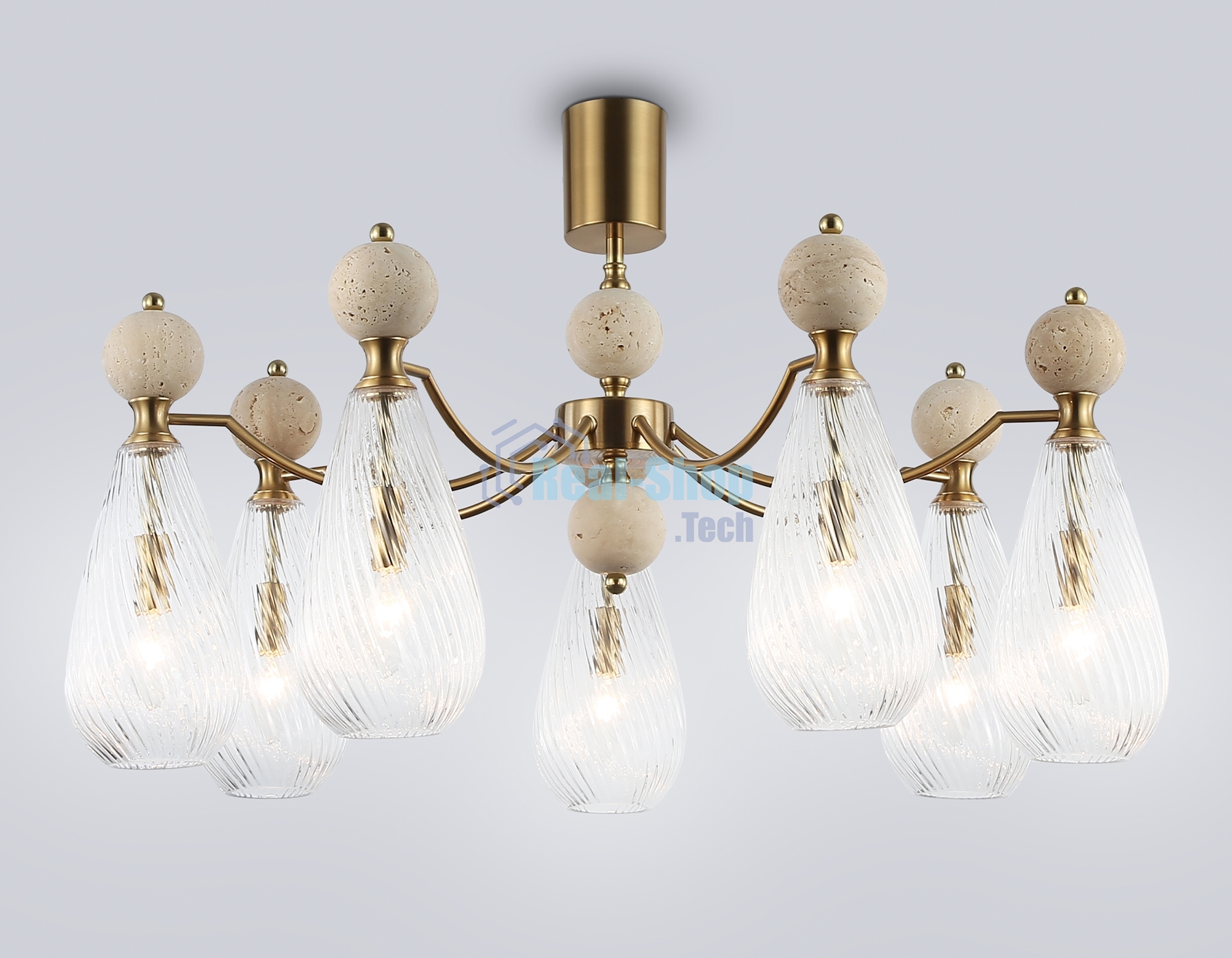 Люстра Ambrella light LH53287/7 BS/CL латунь/прозрачный E14*7 max 40W D815*900