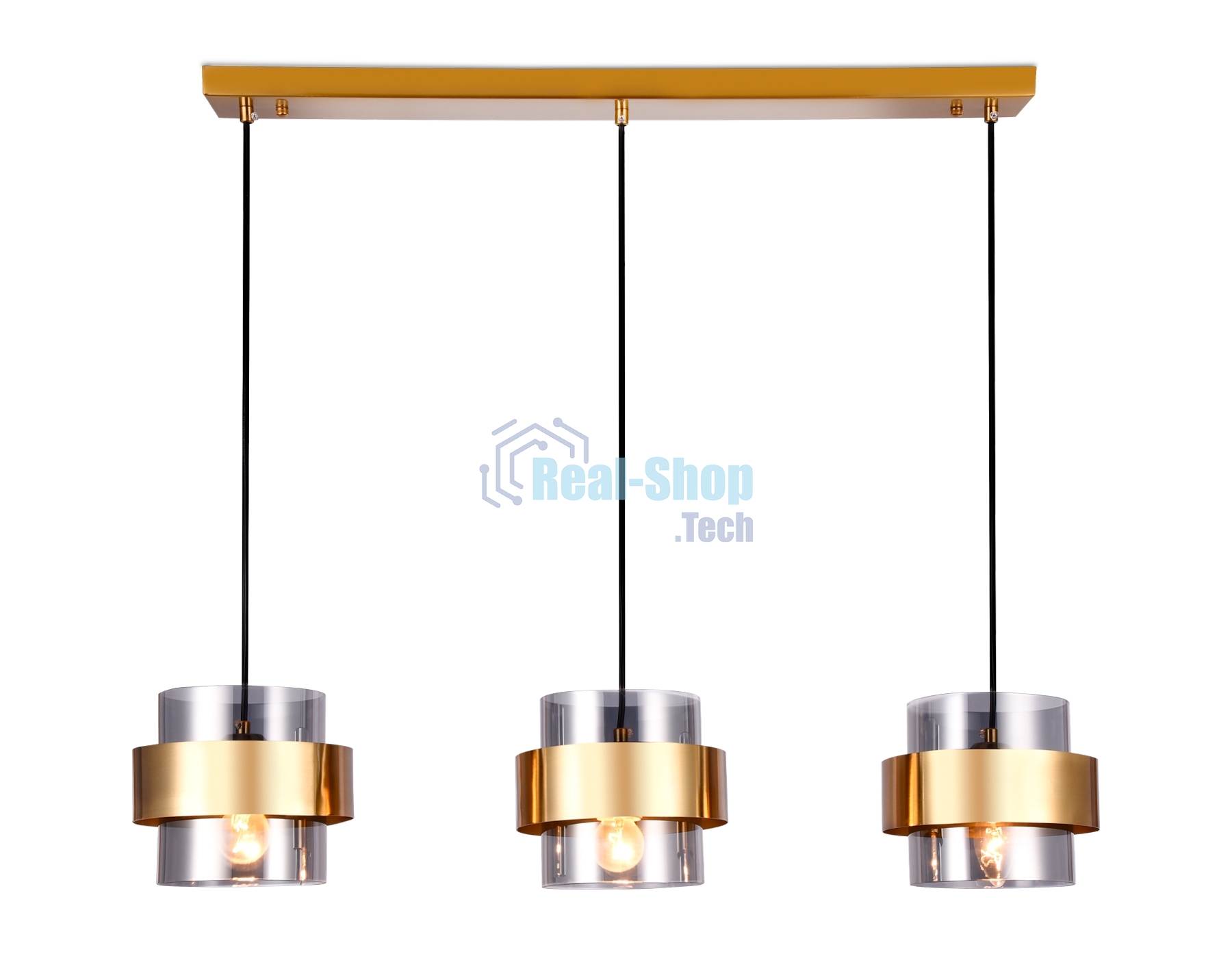 Светильник Ambrella light TR3652/3 GD/SM золото/дымчатый E27/3 max 40W 820*180*700