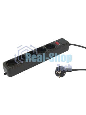 Сетевой фильтр PC Pet AP01006-3-BK 3 м (5 розеток) черный