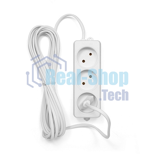 Удлинитель Гарнизон EL-E3-W-5, 3 розетки допустимый ток 6А, длина 5 м