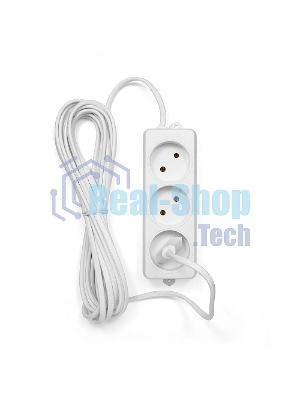 Удлинитель Гарнизон EL-E3-W-5, 3 розетки допустимый ток 6А, длина 5 м