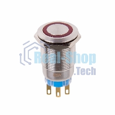 Кнопка антивандальная Rexant Ø19 250В Фикс (5с) ON-OFF/OFF-ON подсв/красная (в упак. 1шт.)