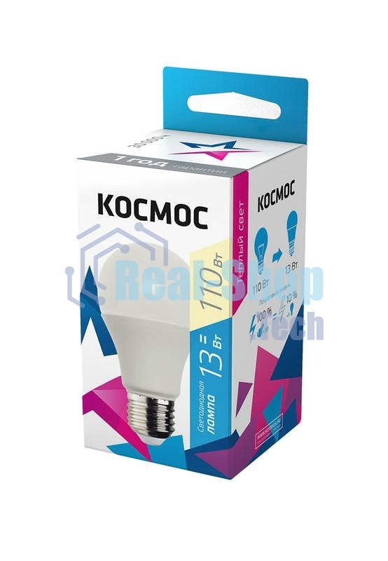 Лампа светодиодная LED BASIC A60 13Вт 220В E27 3000К Космос LkecLED13wA60E2730