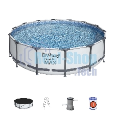 56950 BW, Bestway, Каркасный бассейн Steel Pro Max 427х107см, 13030л, фил.-насос 3028л/ч, лестница, тент, уп.1