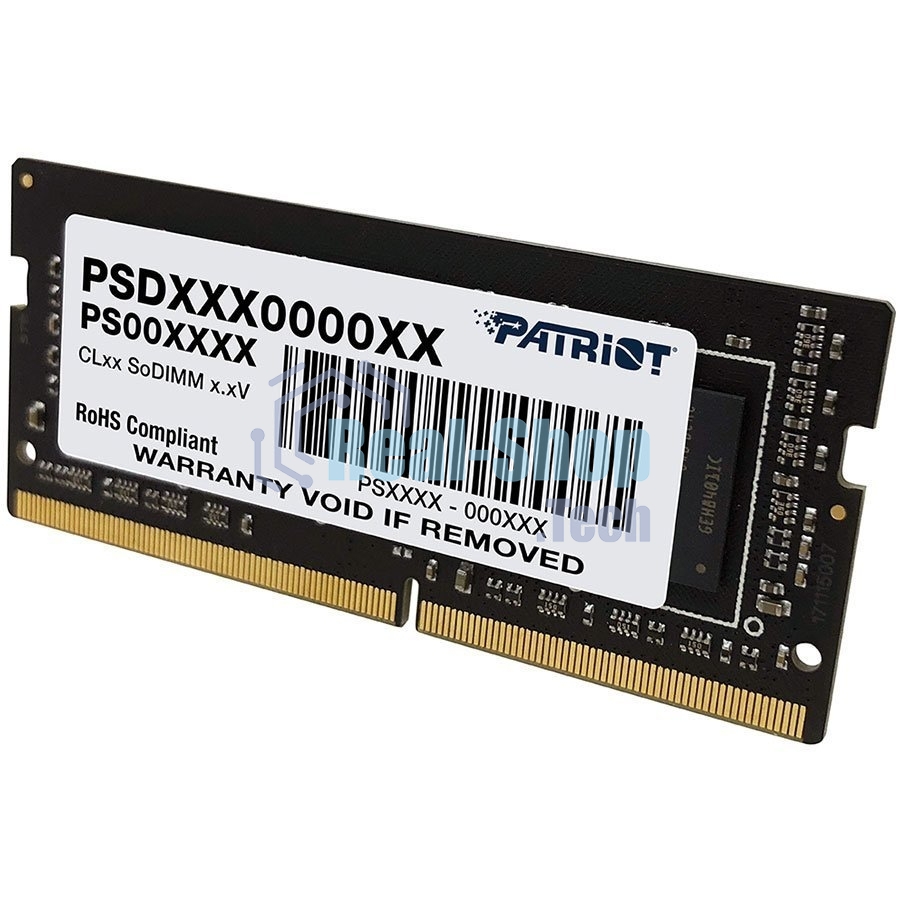 Оперативная память Patriot Signature, DDR4, 16GB (1x16 GB), 3200 MHz, CL22, SO-DIMM