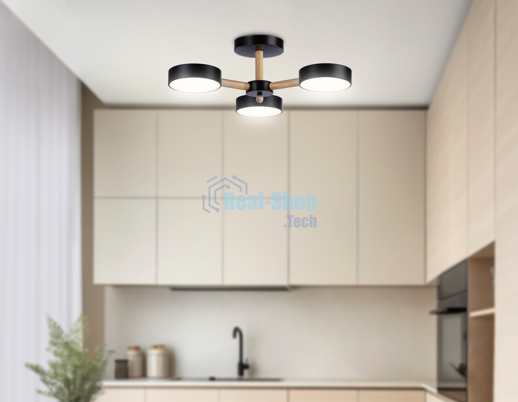 Светильник Ambrella light FL4823/3 BK черный 3000K-6400K 40W D580*160 (ПДУ ИК)