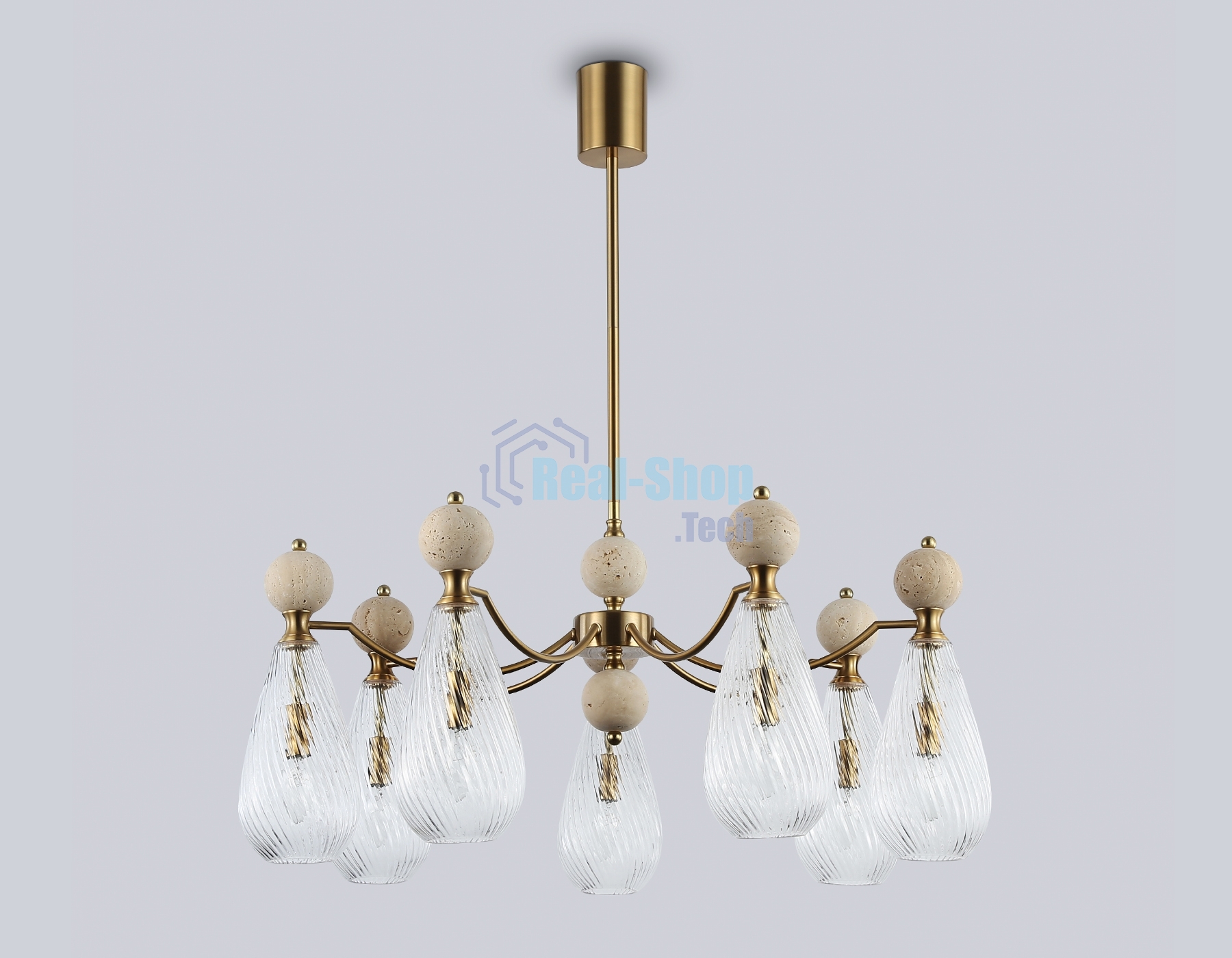 Люстра Ambrella light LH53287/7 BS/CL латунь/прозрачный E14*7 max 40W D815*900