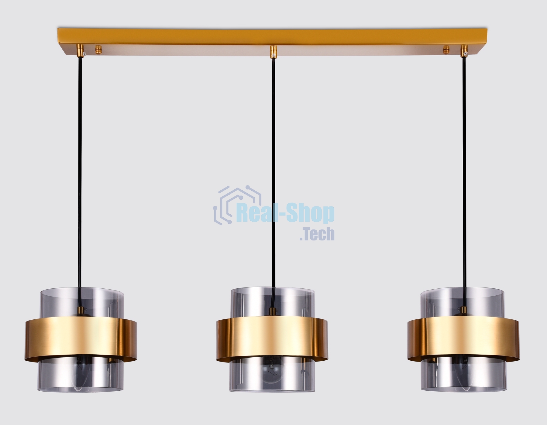 Светильник Ambrella light TR3652/3 GD/SM золото/дымчатый E27/3 max 40W 820*180*700