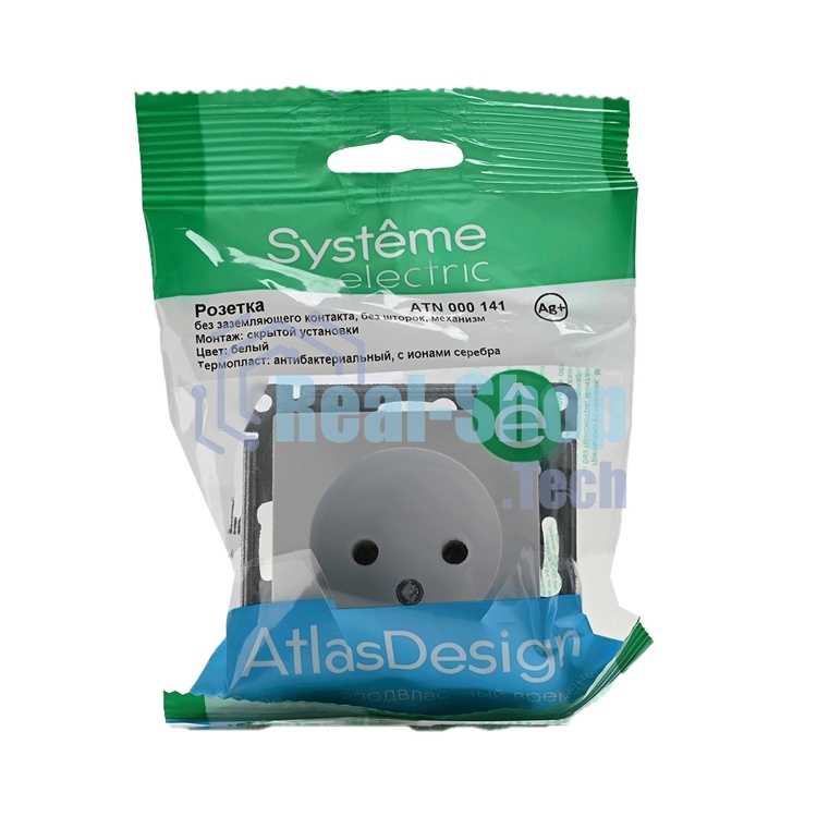 Механизм розетки 1-м СП AtlasDesign без заземл. 16А белый, SchE ATN000141