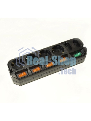 Сетевой удлинитель Most A10 1.6м (6 розеток) черный (пакет ПЭ)