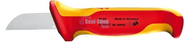 Нож кабельный KNIPEX 9852 1000V 180мм электротехнический. инстументальная сталь,закаленная в масле.