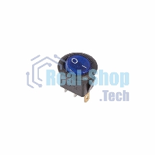 Выключатель клавишный Rexant круглый 250V 6А (3с) ON-OFF синий с подсветкой