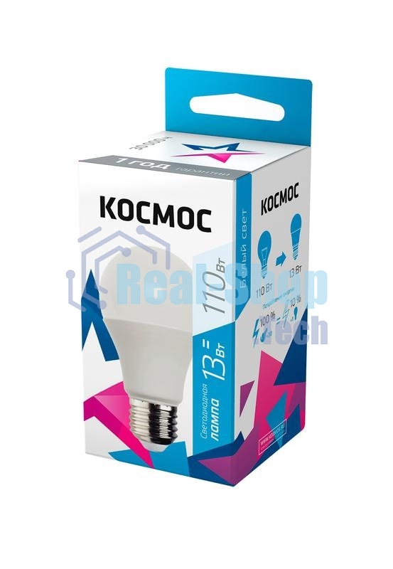 Лампа светодиодная LED BASIC A60 13Вт 220В E27 4500К Космос LkecLED13wA60E2745