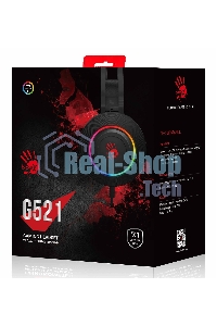 Гарнитура проводная с микрофоном A4 Bloody G521 черный 2.3м мониторные USB оголовье черный