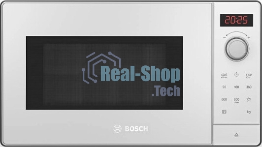 Встраиваемая микроволновая печь Bosch BFL523MW3 белый, 20 л, 800 Вт, переключатели - сенсор, поворотный механизм