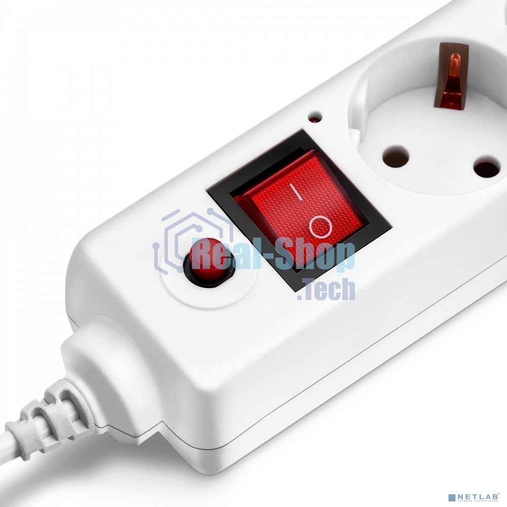 Сетевой фильтр BURO Сетевой фильтр, 6 розеток, 3 метра, (600SH-3-W), белый 992266