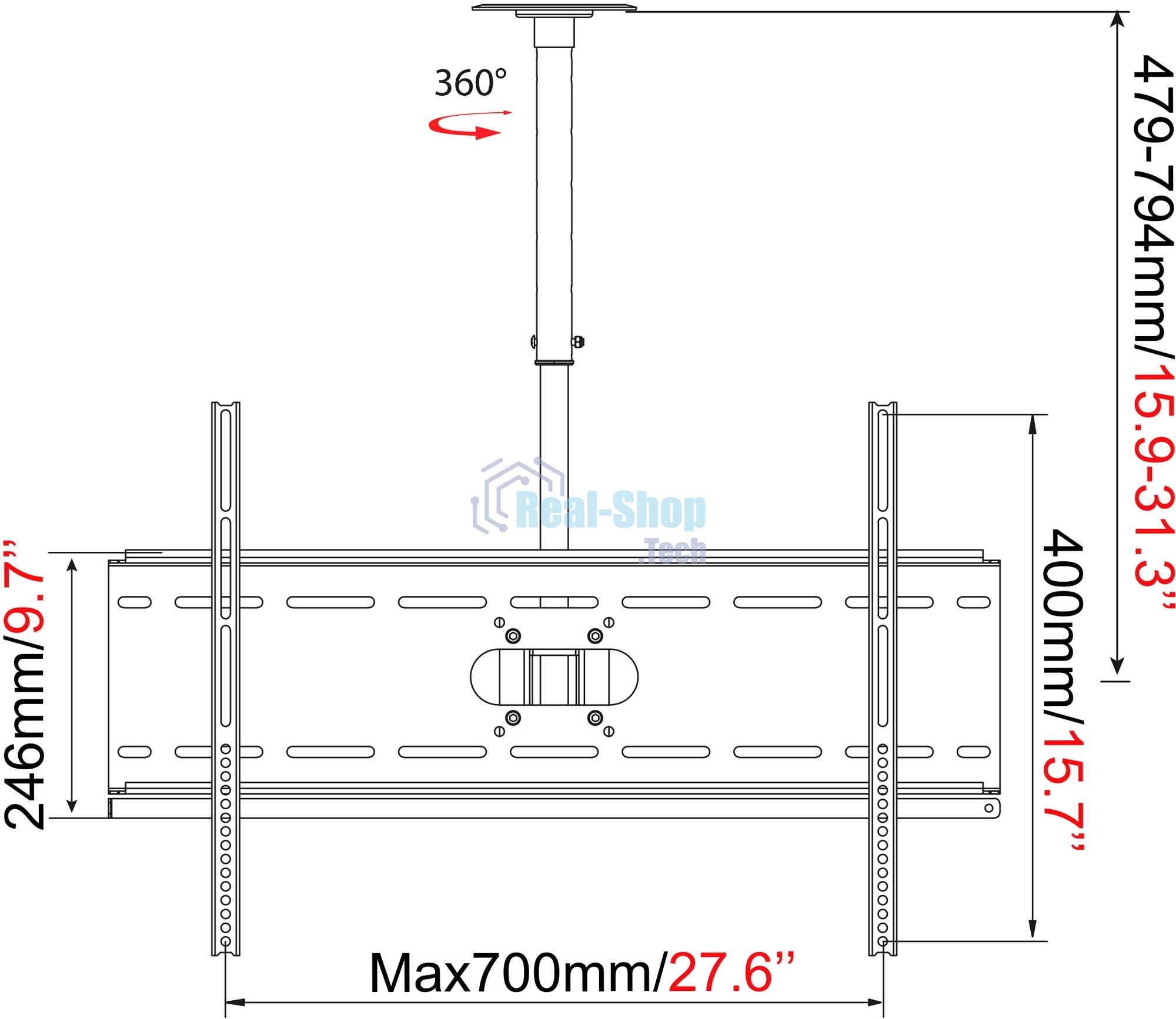 Кронштейн для телевизора Cactus CS-CP04-R черный 37
