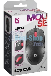 Мышь проводная Defender Delta MM-523 черный, 1000 dpi, USB, кнопки - 3