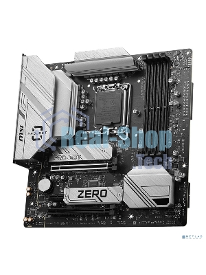 Материнская плата MSI B760M PROJECT ZERO,(Обратное подключение разъемов) LGA 1700, Intel B760, 4xDDR5, 4xSATA, 2xM.2, 1xPCIe 5.0 x16, 1xPCIe 4.0 x4, 1xPCIe x1, 1xHDMI, 1xDP, 3xUSB 3.2 Gen 2, 4xUSB 2.0, 1xUSB 3.2 Gen 2x2, 1x 2.5Gb LAN, 5x3.5 мм, 7.1, mATX
