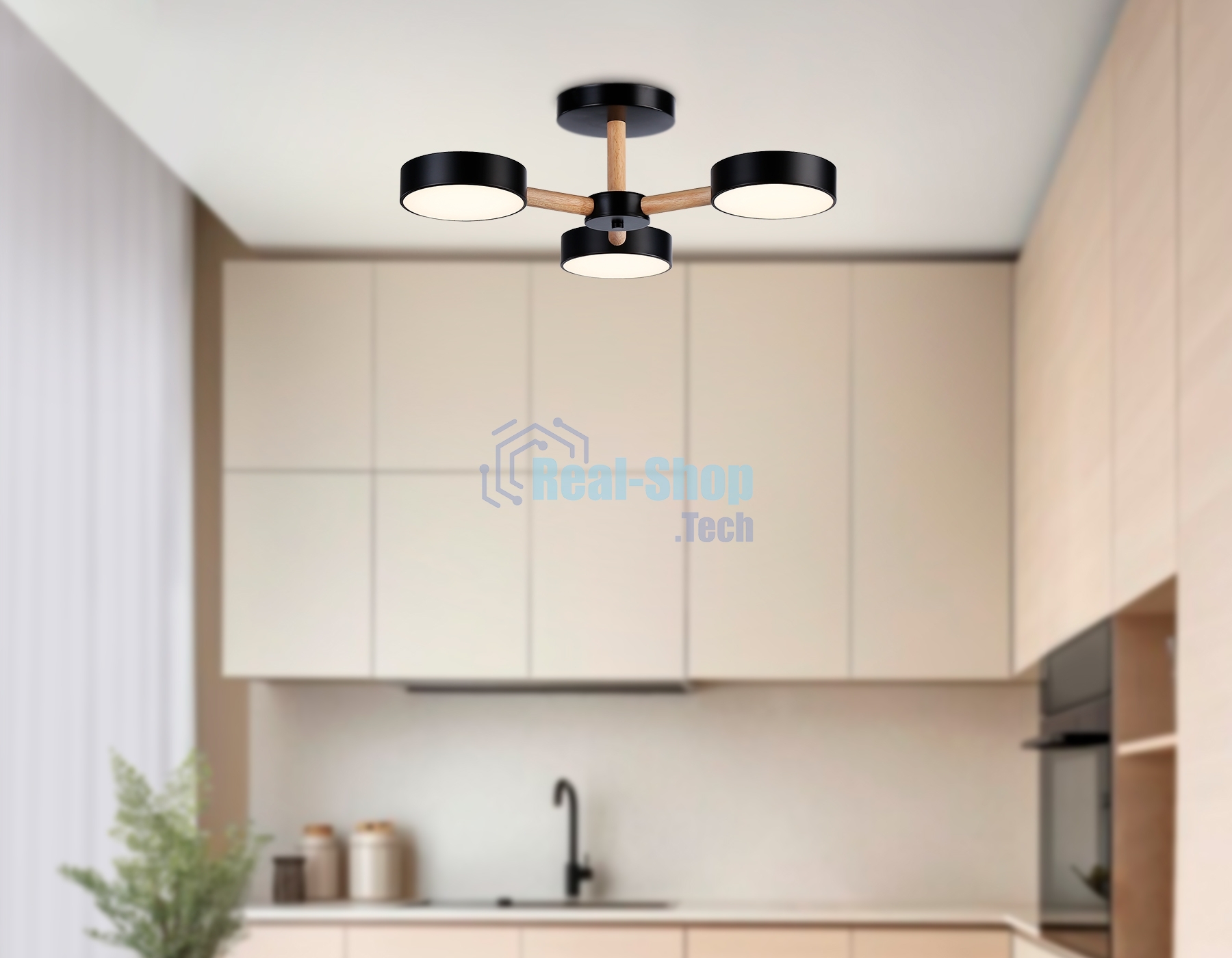 Светильник Ambrella light FL4823/3 BK черный 3000K-6400K 40W D580*160 (ПДУ ИК)