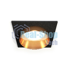 Комплект встраиваемого светильника Ambrella light XC6521024 SBK/PYG черный песок/золото желтое полированное MR16 GU5.3 (C6521, N6134)